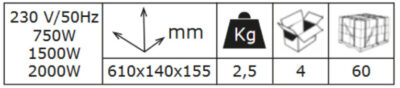 Infracrvena električna grijalica 65435KW20 info