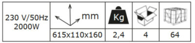 Infracrvena električna grijalica 65437KW20 info