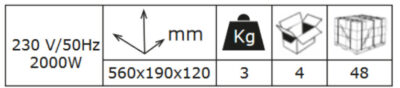 Zidna električna konvektorska grijalica TC-SPD 2000 info