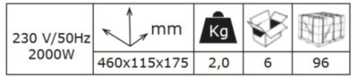 Zidna električna konvektorska grijalica TC-TPD 2000 info