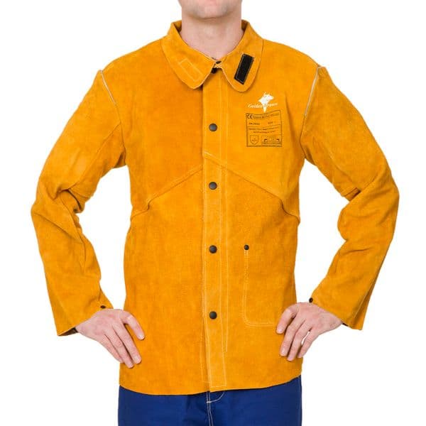 Kožna zavarivačka jakna Golden brown 44-2530
