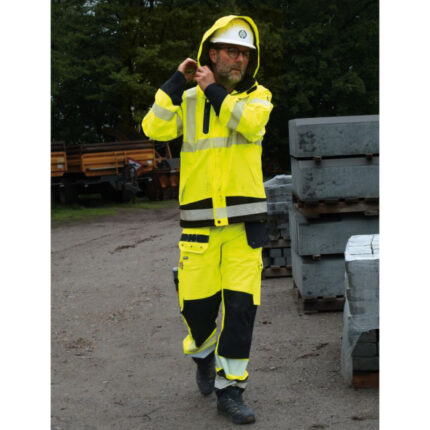 HI-Vis kišne zaštitne hlače s naramenicama 4WS-5083
